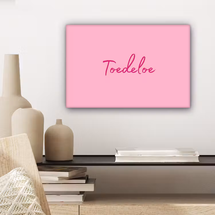 Toedeloe - Roze - Minimalistisch canvas 2cm klein -sfeer6