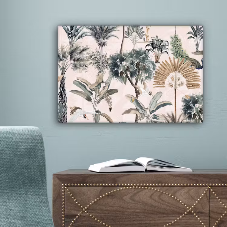 Tropisch - Bomen - Bladeren - Jungle canvas 2cm klein -sfeer4