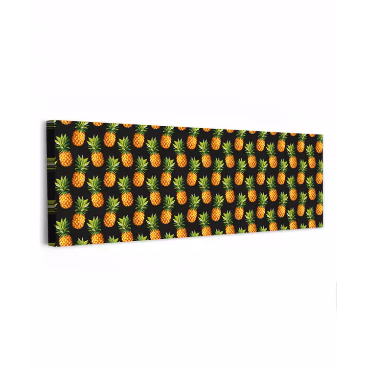 Tropische - Ananas - Zwart canvas 2cm klein 828 -z3d