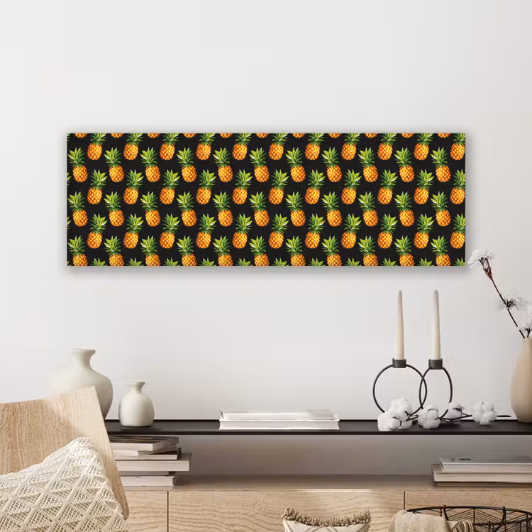 Tropische - Ananas - Zwart canvas 2cm klein 828 -sfeer6