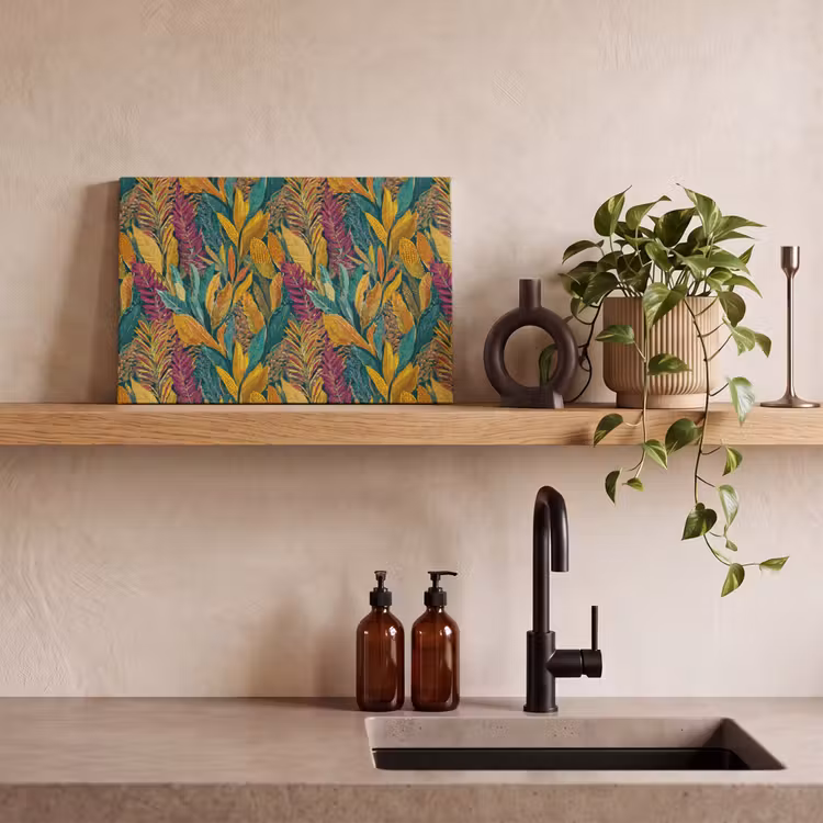 Tropische - Botanisch - Patroon - Kleurrijk - Exotisch canvas 2cm klein 34 -sfeer3