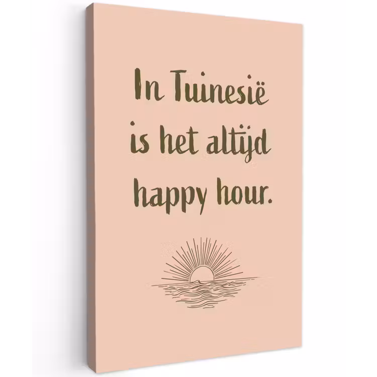 Tuin - Roze - Quote - Zon canvas 2cm klein -z3d
