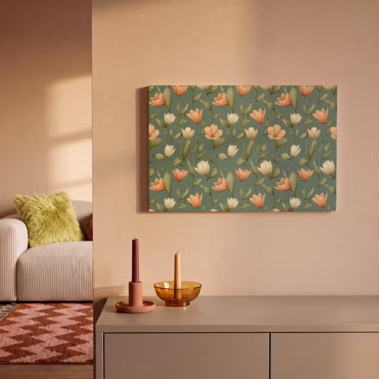 Tulpen - Botanisch - Groen canvas 2cm klein 34 -sfeer1