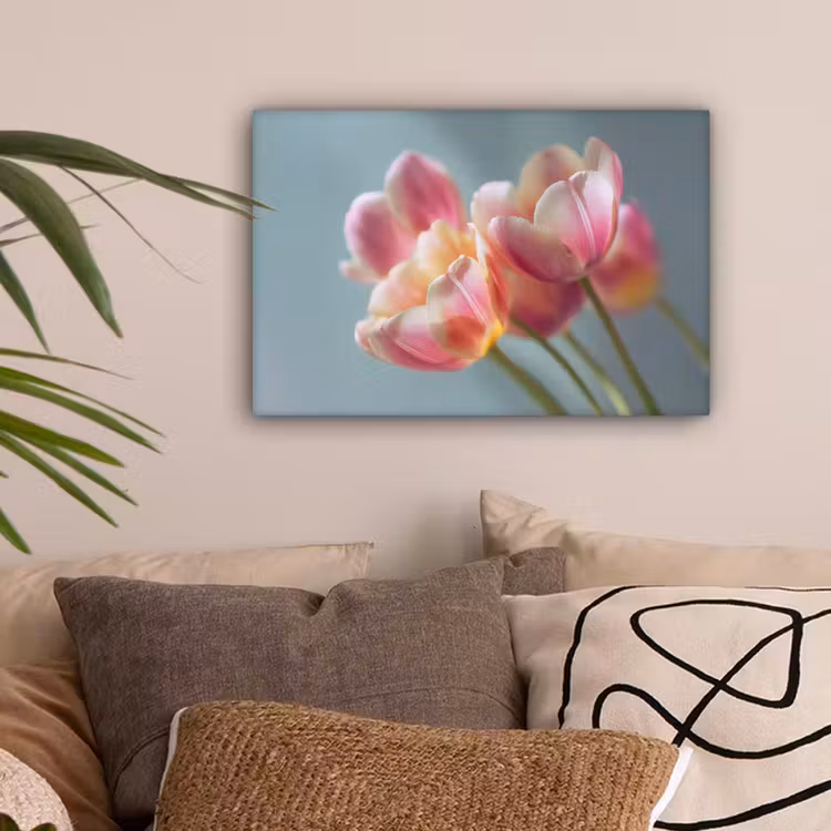 Tulpen - Roze - Stelen canvas 2cm klein -sfeer1