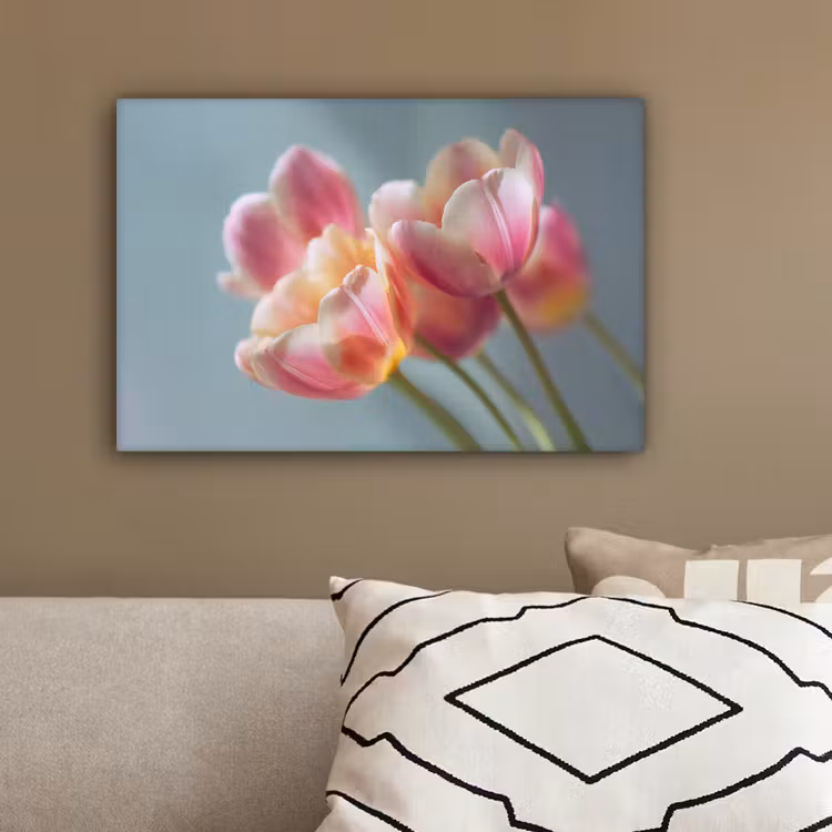 Tulpen - Roze - Stelen canvas 2cm klein -sfeer3