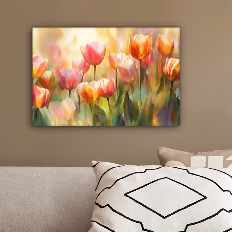 Tulpen - Sprookjesachtig - Kleurrijk canvas 2cm klein -sfeer3