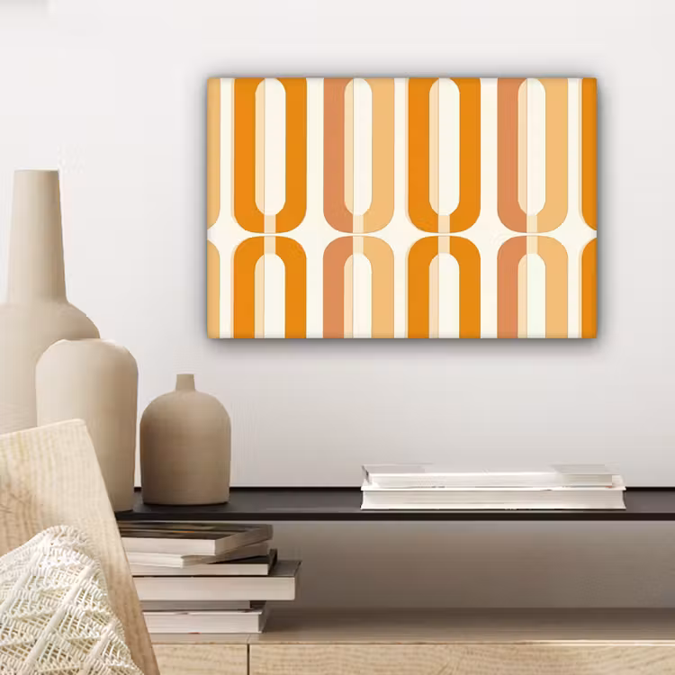 U-vorm - Retro - Oranje canvas 2cm klein 34 -sfeer6