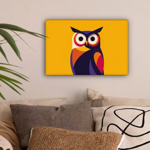 Uil - Grafisch - Kleurrijk - Ogen canvas 2cm klein -sfeer1