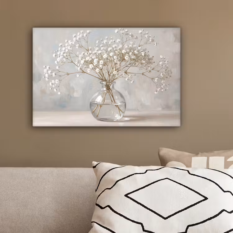Vaas - Gipskruid - Wit canvas 2cm klein -sfeer3