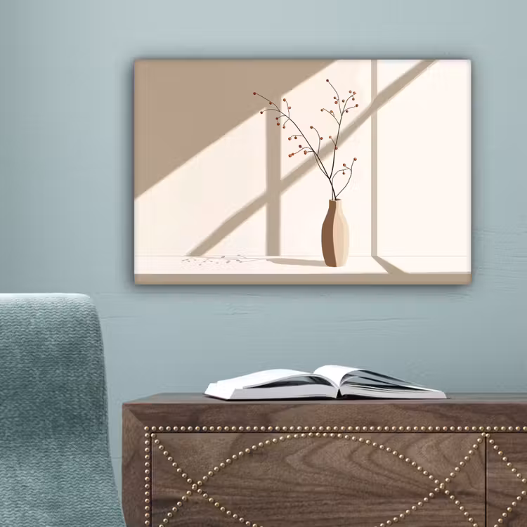 Vaas - Takken - Bessen - Minimalistisch canvas 2cm klein -sfeer4