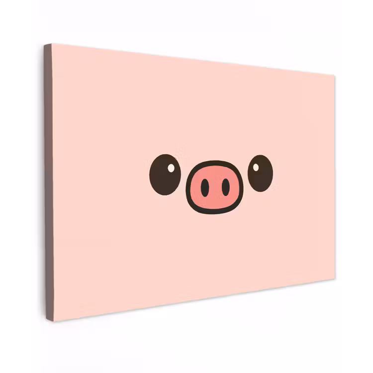 Varken - Roze - Minimalistisch canvas 2cm klein -z3d
