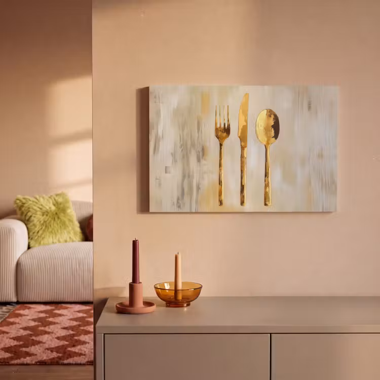 Verf - Goud - Bestek canvas 2cm klein -sfeer1