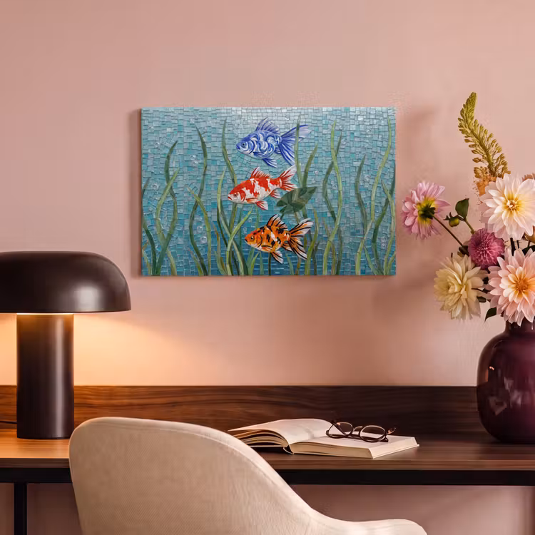 Vis - Mozaïek - Onderwater - Kleurrijk - Dieren canvas 2cm klein -sfeer4
