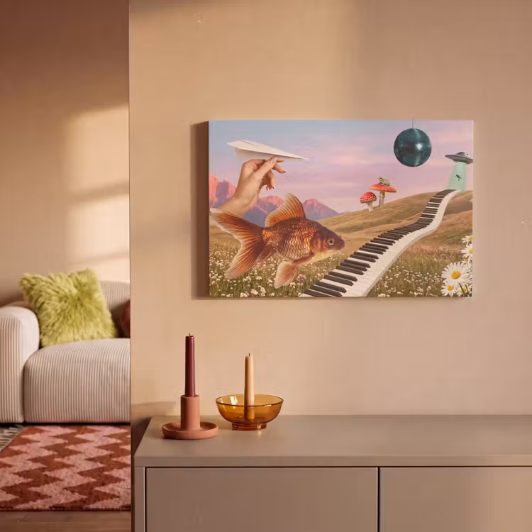 Canvas schilderij - Vis - Natuur - Abstract - Vis - Natuur - Abstract canvas 2cm klein