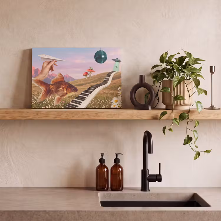 Canvas schilderij - Vis - Natuur - Abstract - Vis - Natuur - Abstract canvas 2cm klein