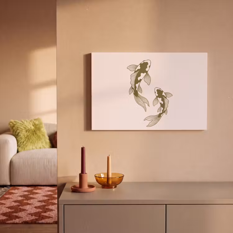 Vis - Zwemmend - Groen - Abstract - Dieren canvas 2cm klein -sfeer1