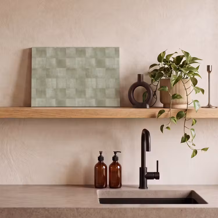 Vlakken - Rustiek - Groen canvas 2cm klein 34 -sfeer3