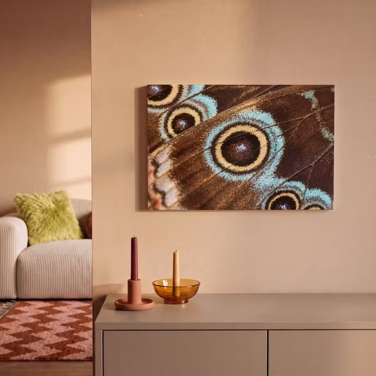 Vleugels - Vlinder - Blauw canvas 2cm klein -sfeer1