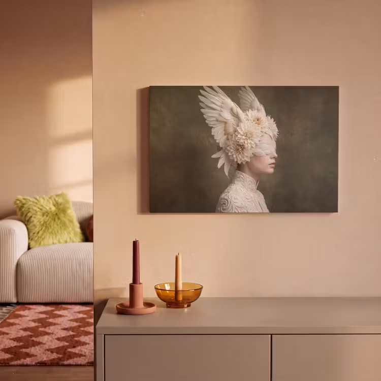 Vleugels - Vrouw - Wit canvas 2cm klein -sfeer1
