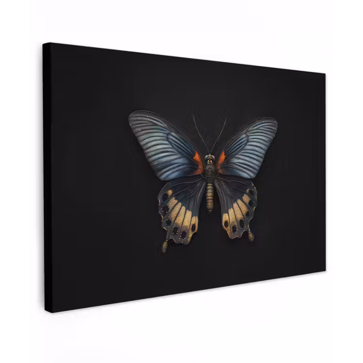 Vlinder - Metaalachtig - Geometrisch patroon canvas 2cm klein -z3d
