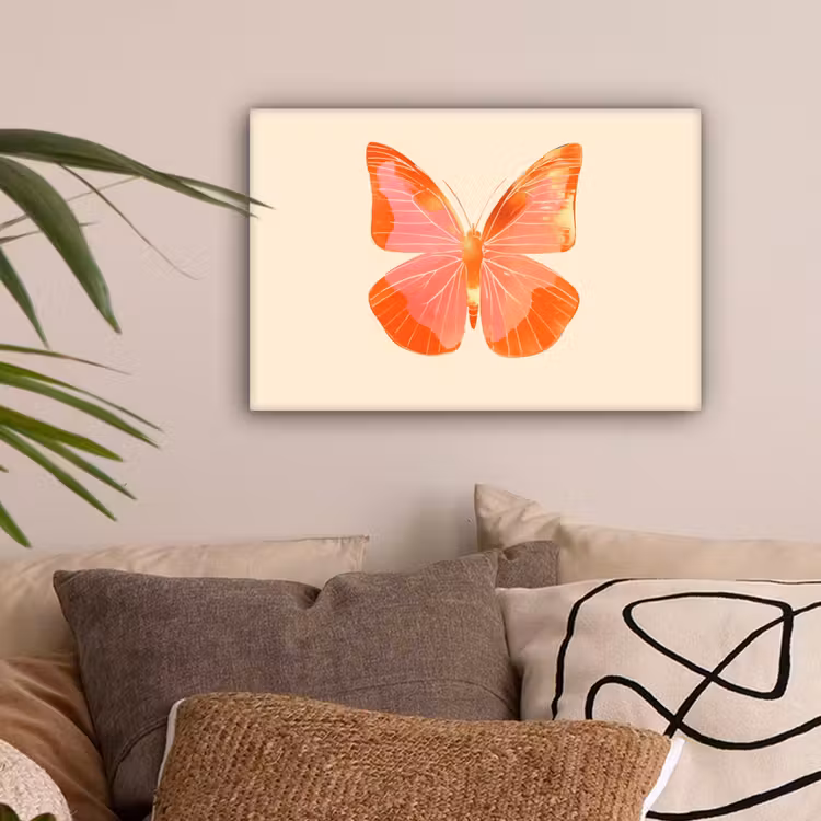 Vlinder - Minimalistisch - Roze canvas 2cm klein -sfeer1
