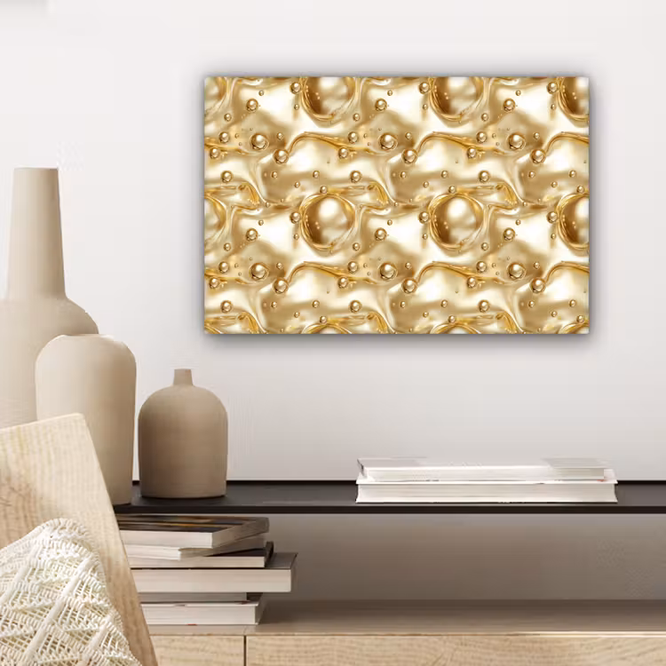 Vloeibaar - Druppels - Goud canvas 2cm klein 34 -sfeer6