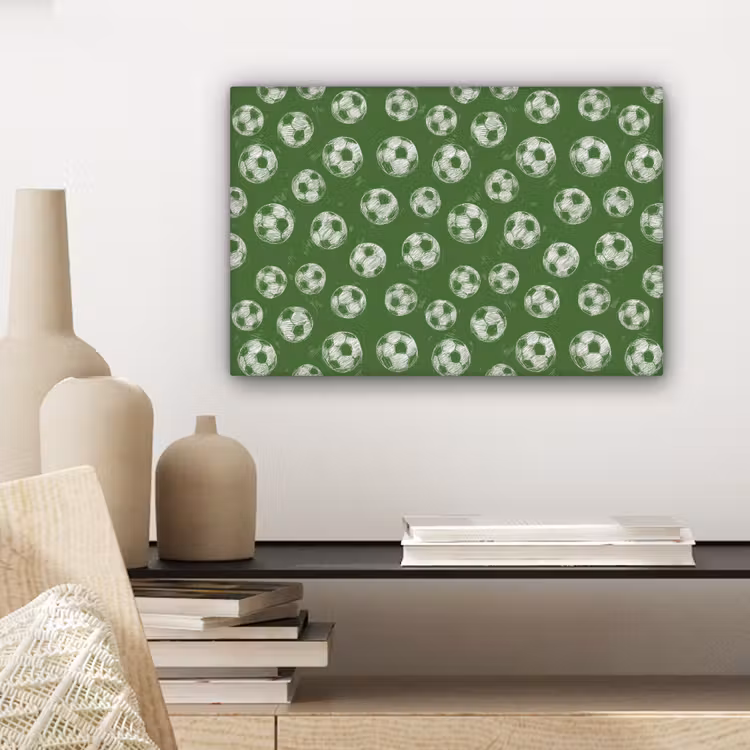 Voetbal - Sport - Groen canvas 2cm klein 34 -sfeer6