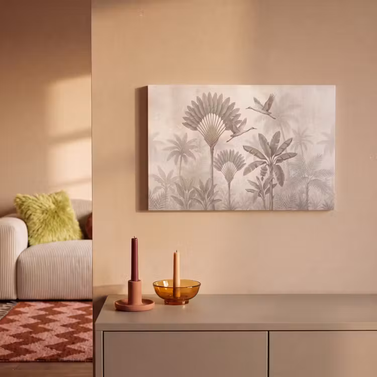 Vogel - Tropisch - Jungle - Natuur - Beige canvas 2cm klein -sfeer1