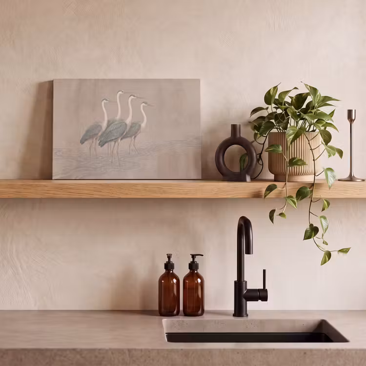 Vogel - Water - Natuur - Vintage canvas 2cm klein -sfeer3