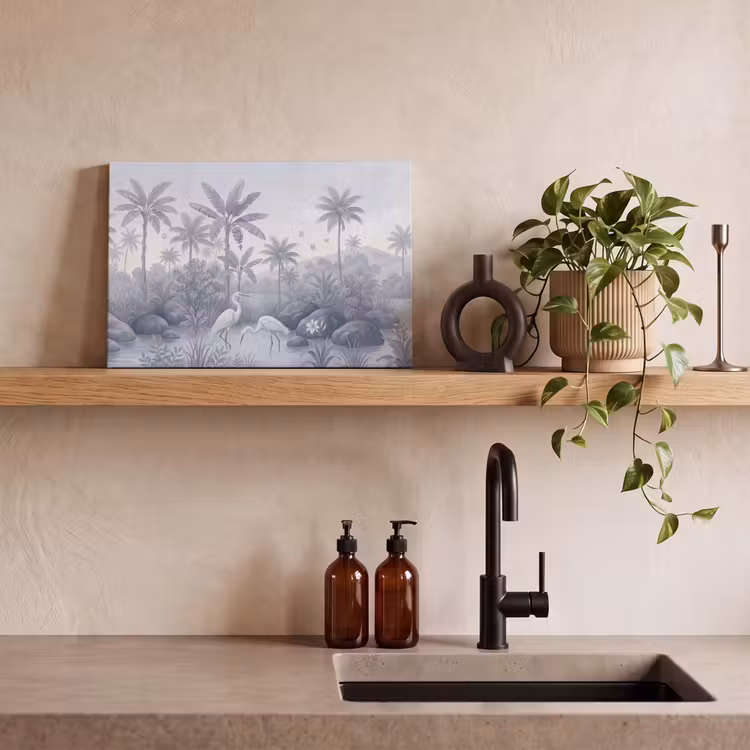 Vogel - Water - Tropisch - Natuur - Blauw canvas 2cm klein -sfeer3