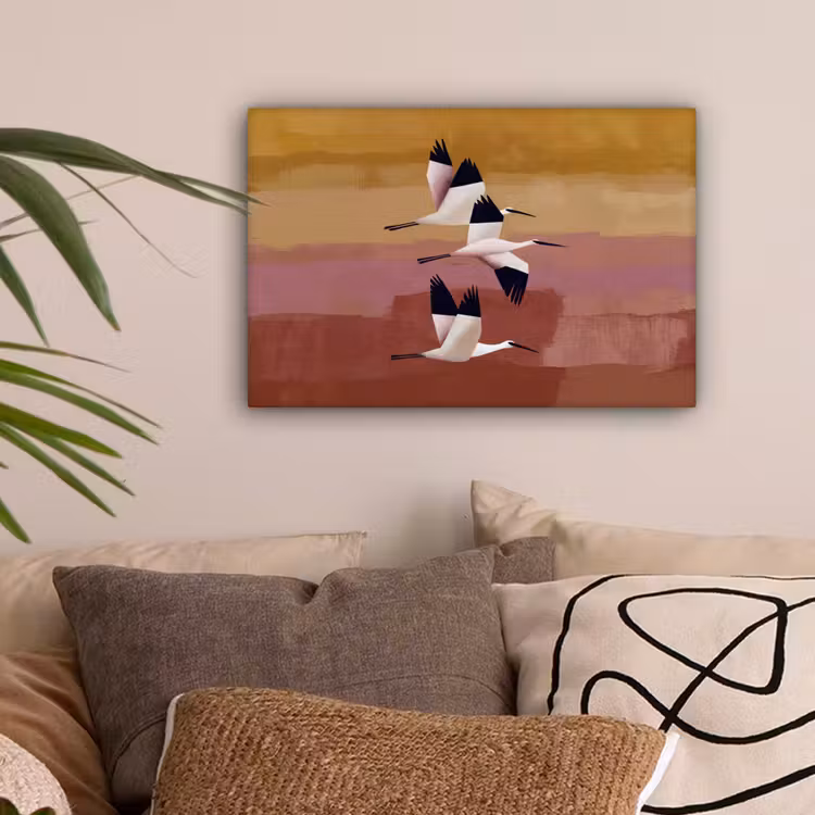 Vogels - Snavel - Abstract canvas 2cm klein -sfeer1