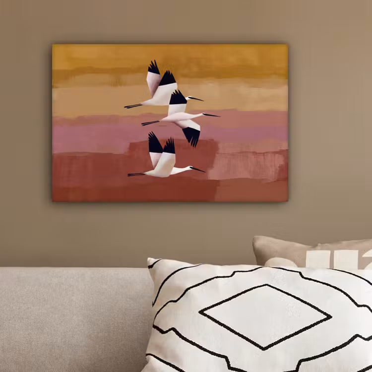 Vogels - Snavel - Abstract canvas 2cm klein -sfeer3