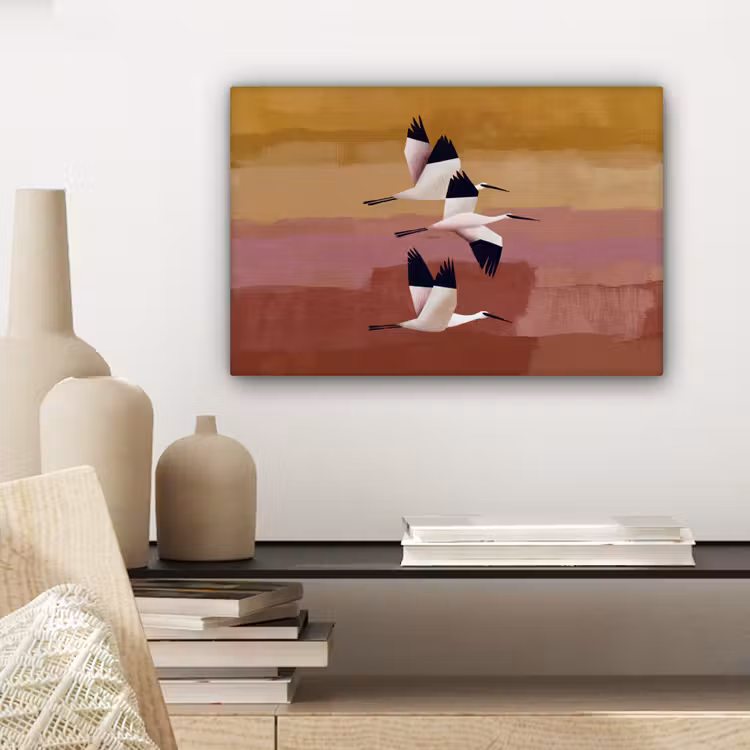 Vogels - Snavel - Abstract canvas 2cm klein -sfeer6