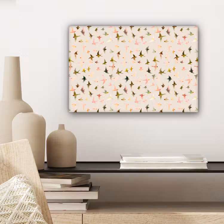Vogels - Vliegen - Kleurrijk canvas 2cm klein 34 -sfeer6