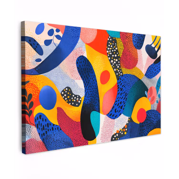 Vormen - Abstract - Stippels - Blauw canvas 2cm klein -z3d