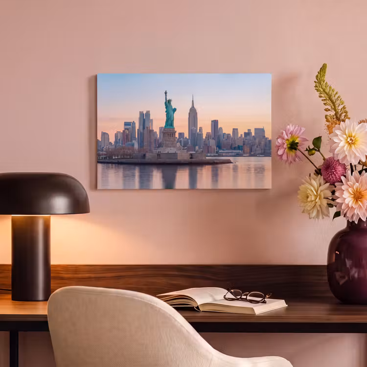 Vrijheidsbeeld - New York - Zonsopgang - Stad - Architectuur canvas 2cm klein -sfeer4