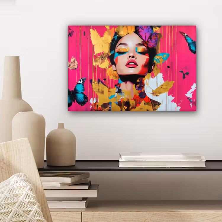 Vrouw - Abstract - Kleurrijk canvas 2cm klein -sfeer6