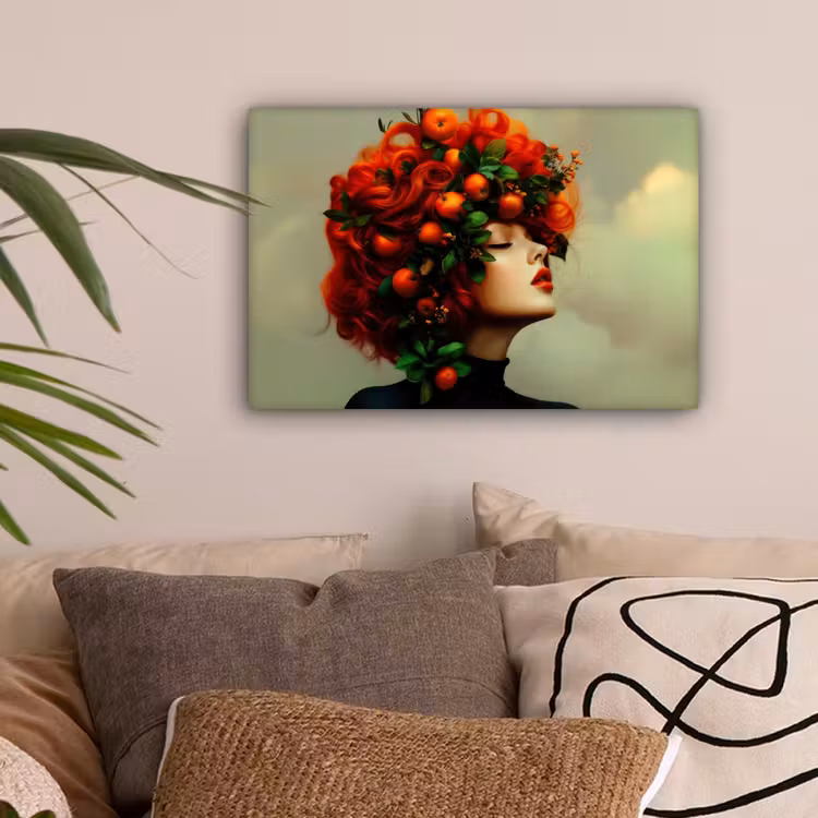 Vrouw - Appels - Rood - Bladeren canvas 2cm klein -sfeer1