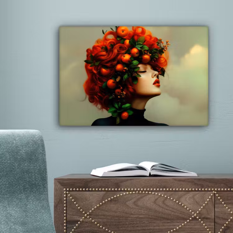 Vrouw - Appels - Rood - Bladeren canvas 2cm klein -sfeer4
