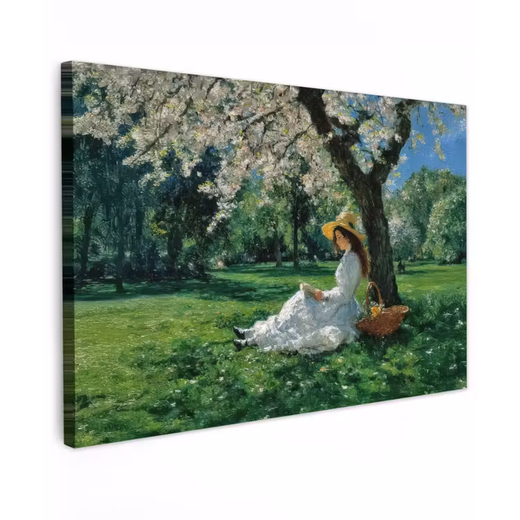Vrouw - Boom - Boek - Mandje canvas 2cm klein -z3d