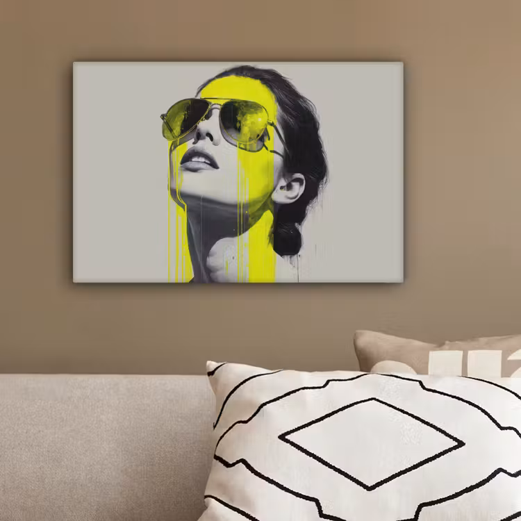 Vrouw - Bril - Verf canvas 2cm klein -sfeer3