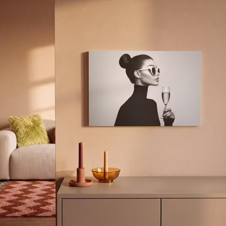 Vrouw - Champagne - Modern canvas 2cm klein -sfeer1