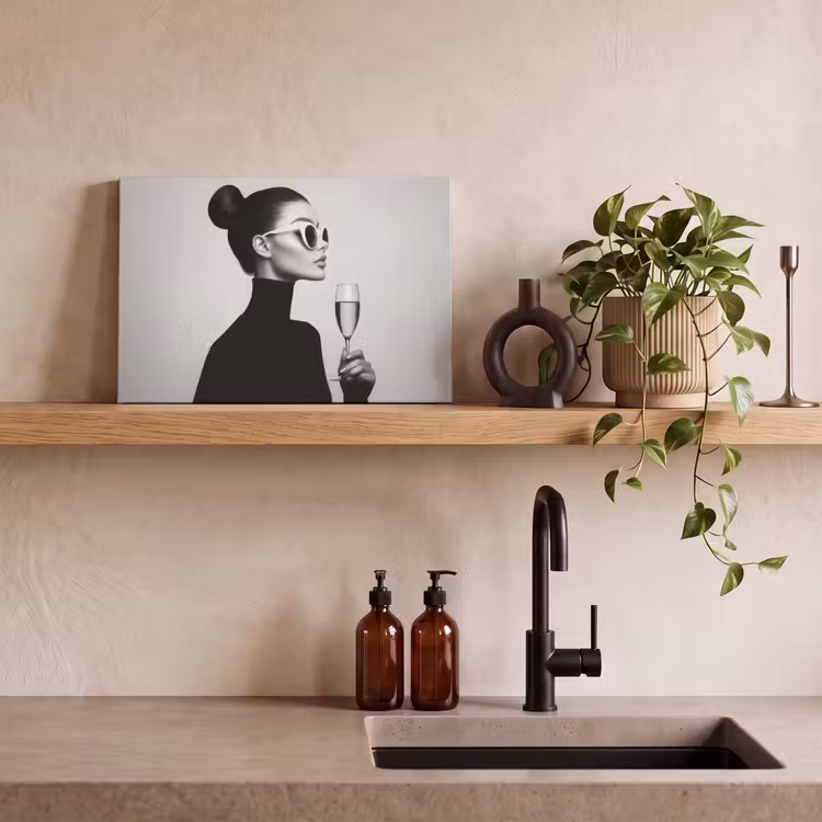 Vrouw - Champagne - Modern canvas 2cm klein -sfeer3