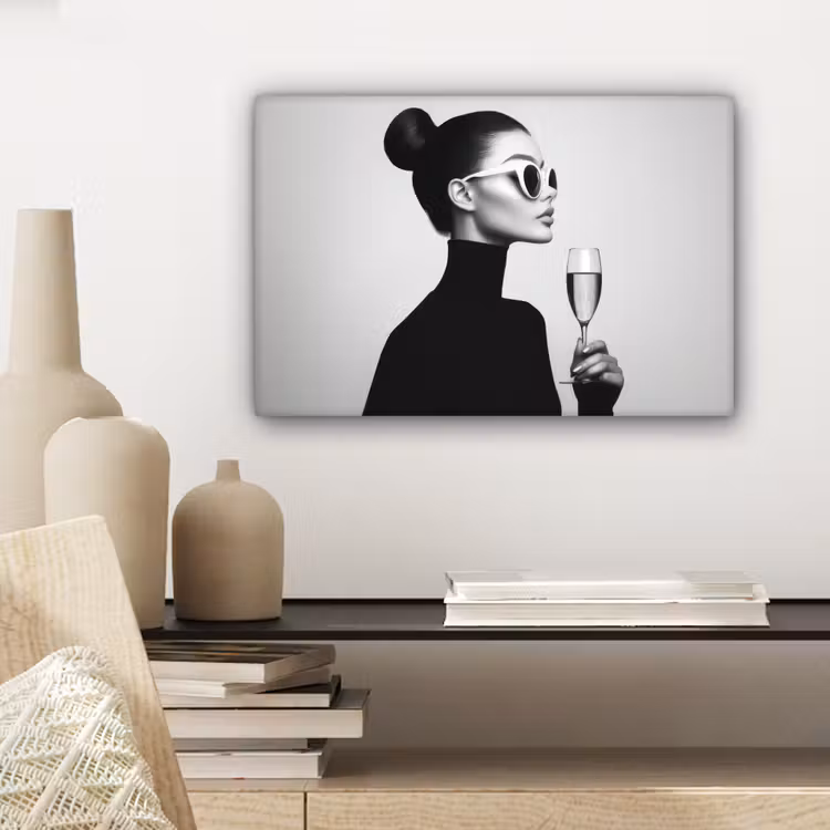 Vrouw - Champagne - Modern canvas 2cm klein -sfeer6