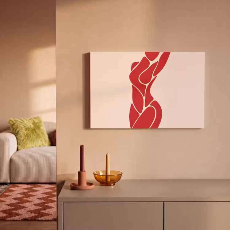 Vrouw - Figuur - Abstract - Modern - Rood canvas 2cm klein -sfeer1