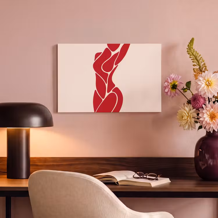Vrouw - Figuur - Abstract - Modern - Rood canvas 2cm klein -sfeer4