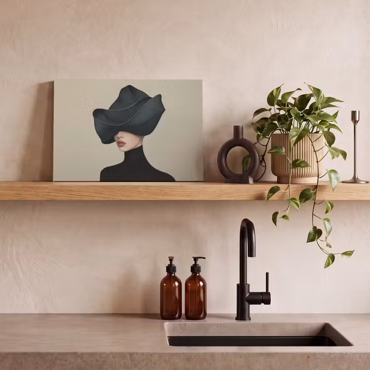 Vrouw - Groen - Hoed canvas 2cm klein -sfeer3