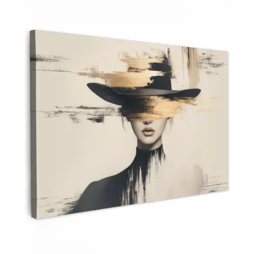 Vrouw - Hoed - Verf canvas 2cm klein -z3d