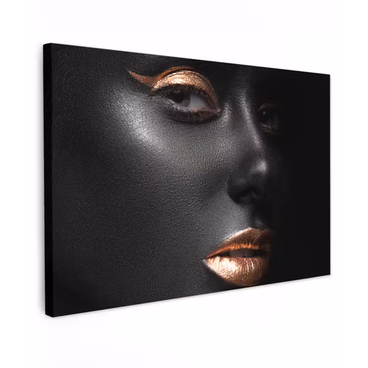 Vrouw - Make-up - Koper - Zwart canvas 2cm klein -z3d