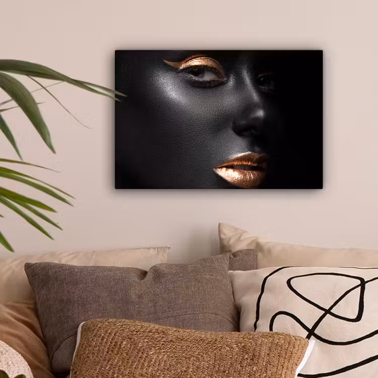 Vrouw - Make-up - Koper - Zwart canvas 2cm klein -sfeer1